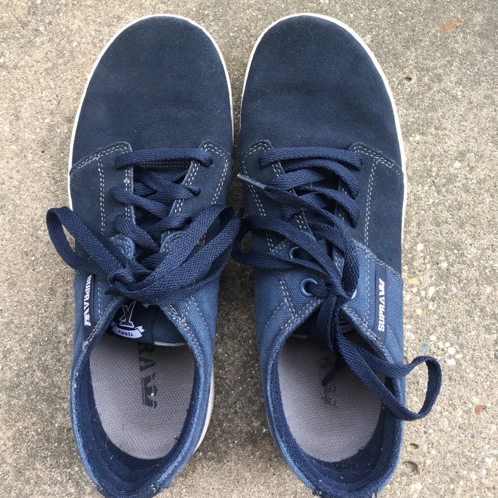 SUPRA US Men's Size 8.5 - Blue Suede And Canvas