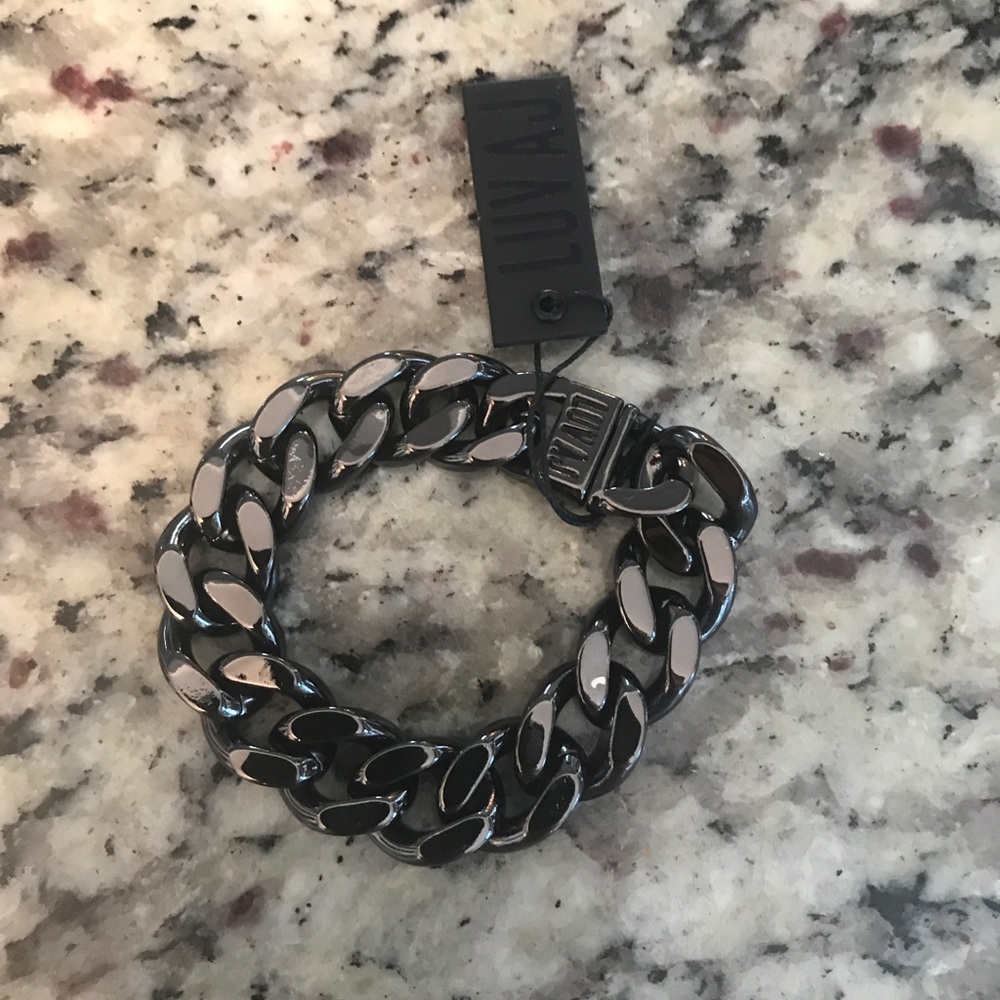 Luv AJ NWT gunmetal chunky bracelet