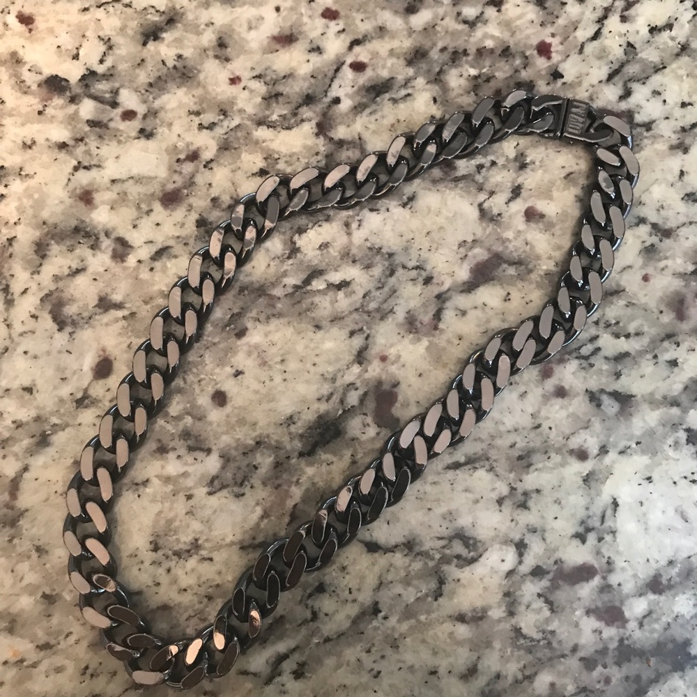Luv AJ gunmetal chunky chain necklace