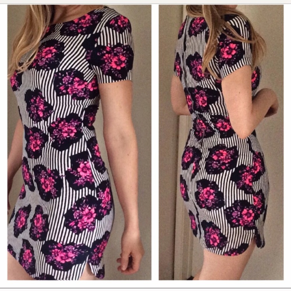 Sugarlips Dark Blue and white stripe dress