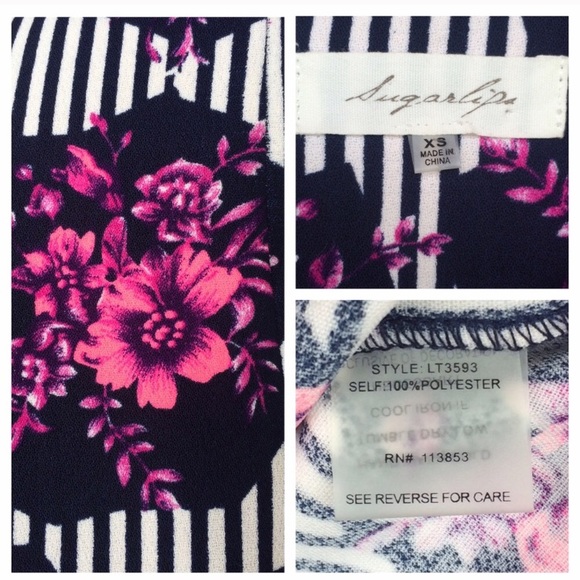 Sugarlips Dark Blue and white stripe dress - Picture 4 of 6