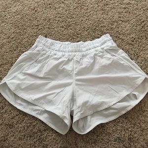 White Lulu Lemon Tracker Shorts