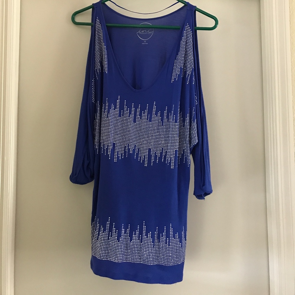 NWOT royal blue studded top.