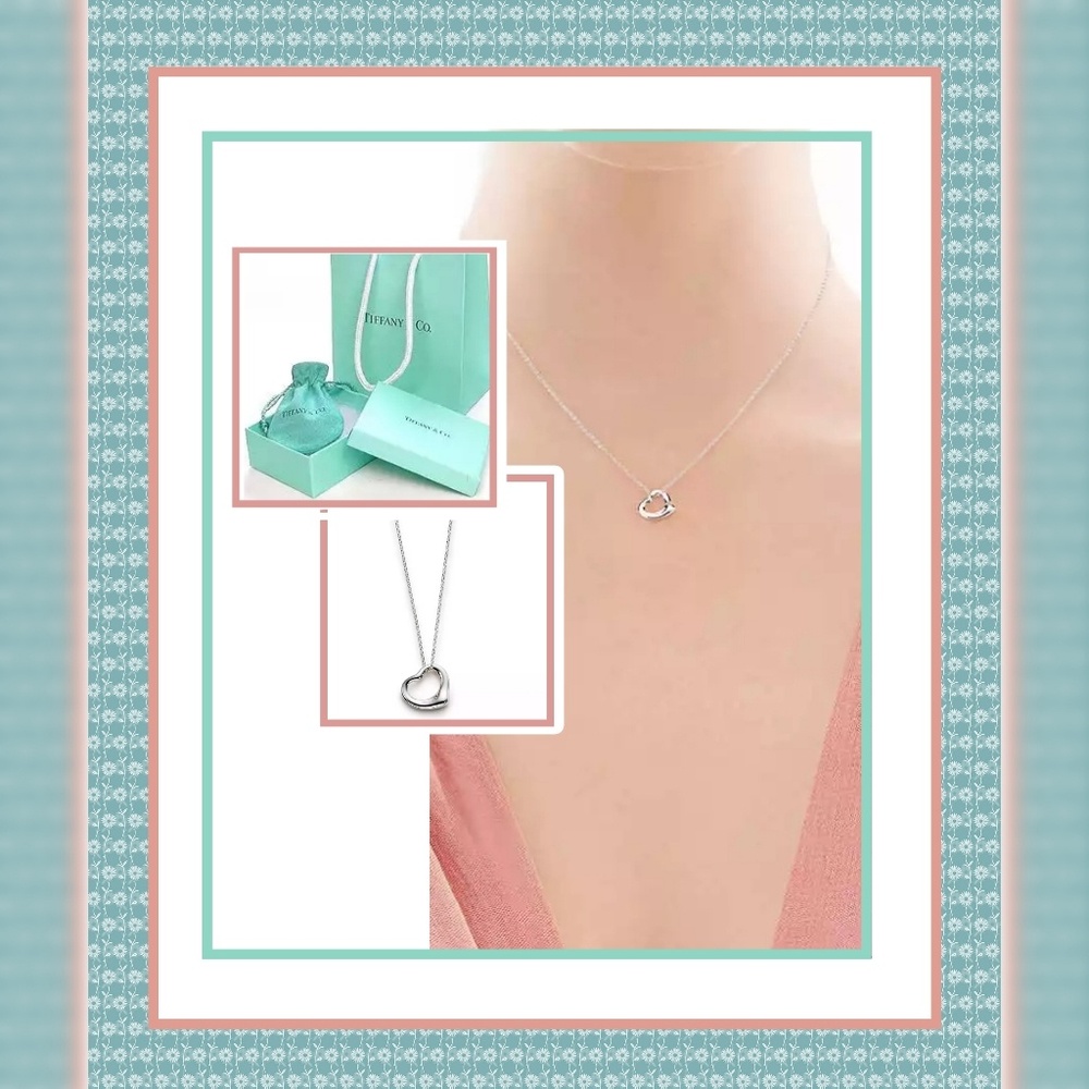 Tiffany & Co. Elsa Peretti Open Heart Pendant Set