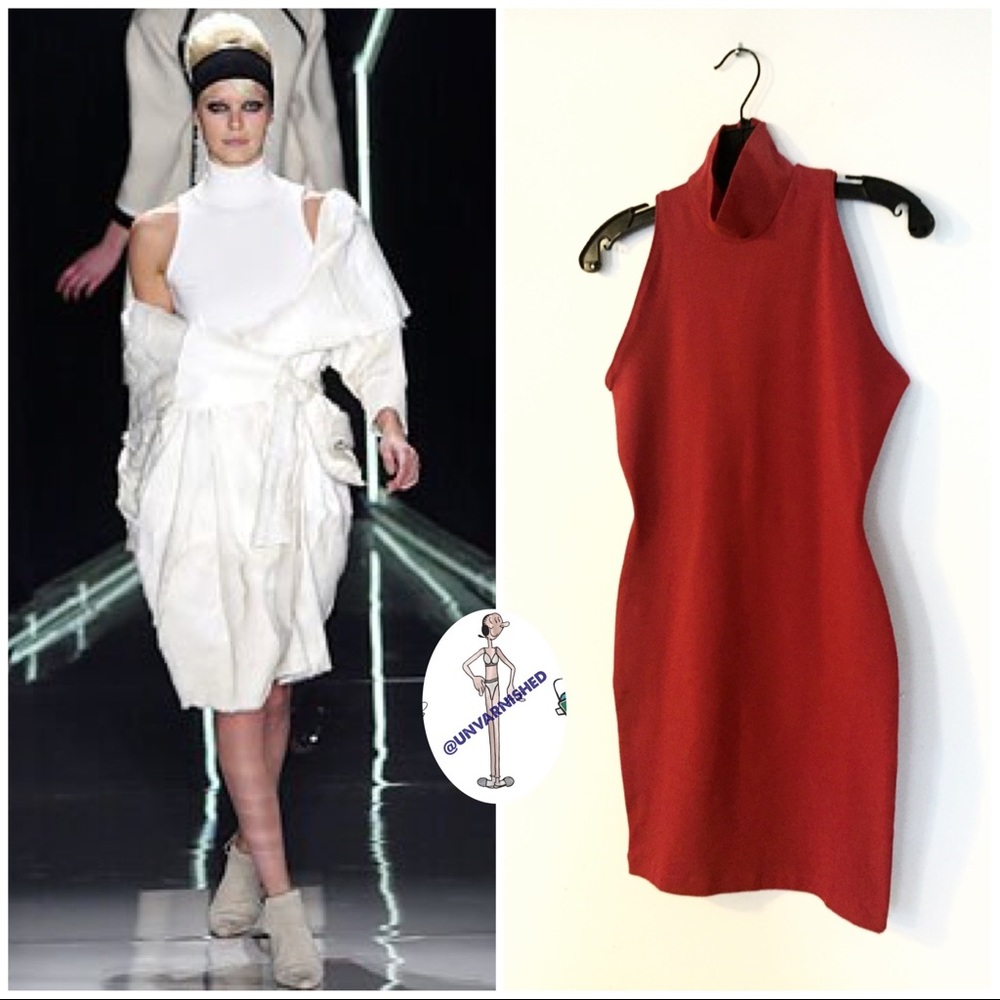 Vintage DKNY Red Mini Dress - Picture 1 of 8