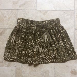 Paisley High Waist Velvet Shorts