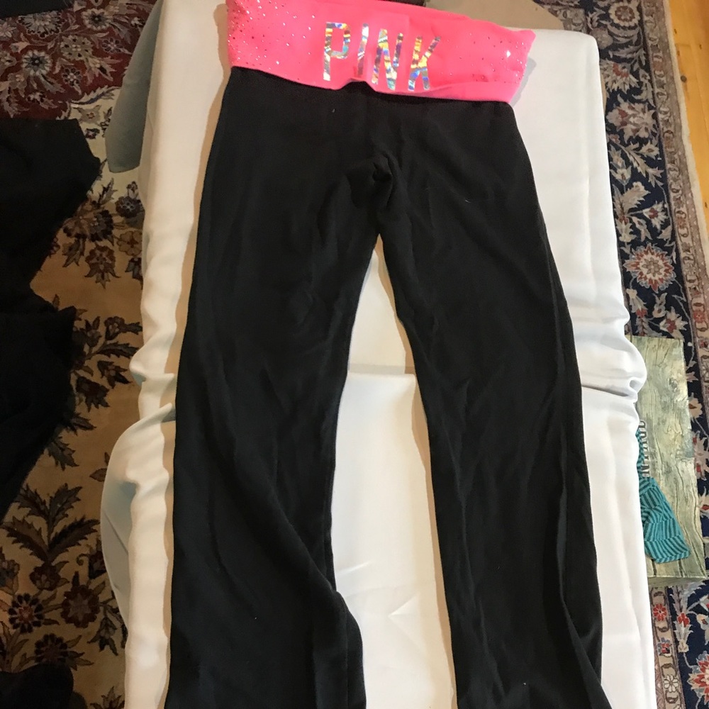 PINK fold over yoga pants size M