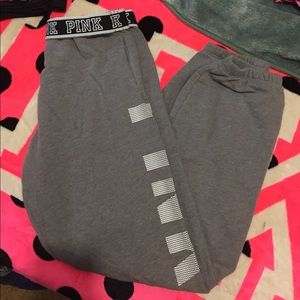 Vs pink full length sweat pants size small
