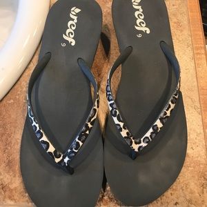 Reef flip flop wedges.  Worn once.  Size 9.
