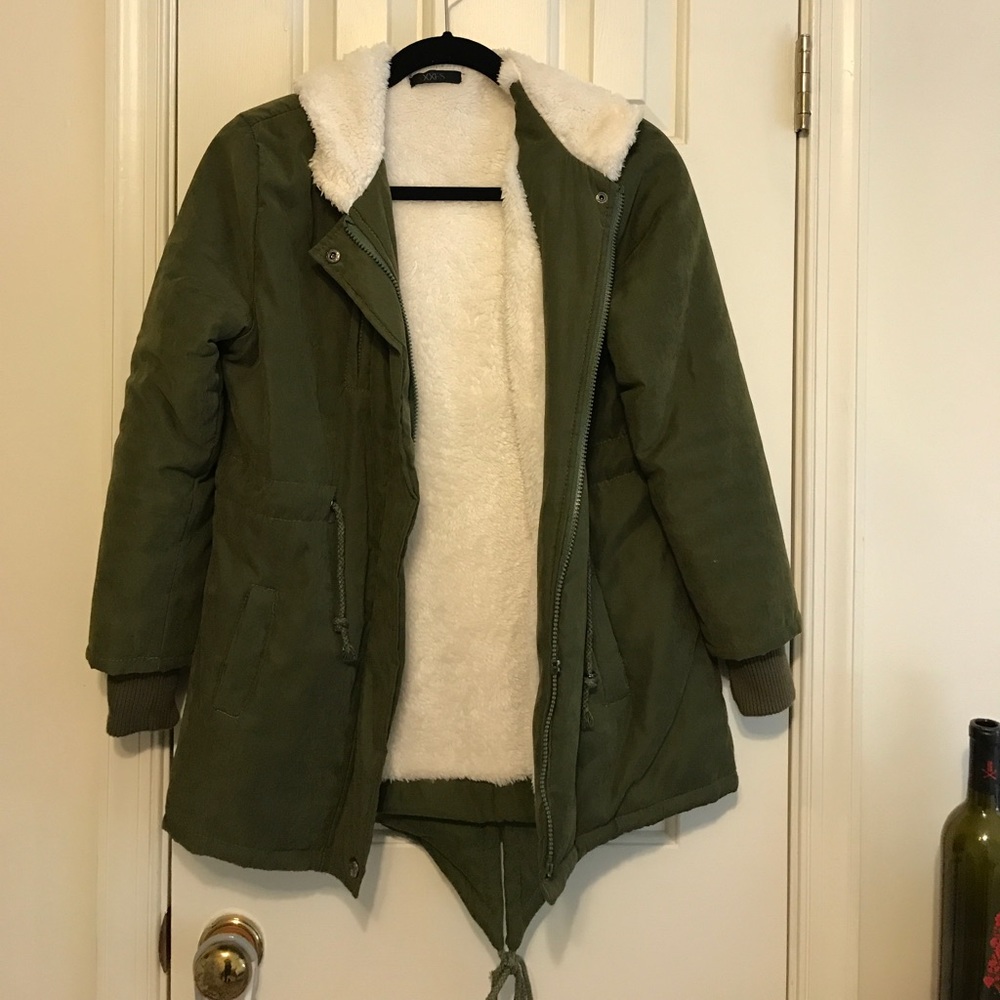 Fleece green jacket