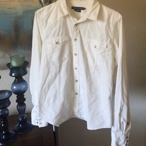 Ralph Lauren corduroy pearl snap button shirt