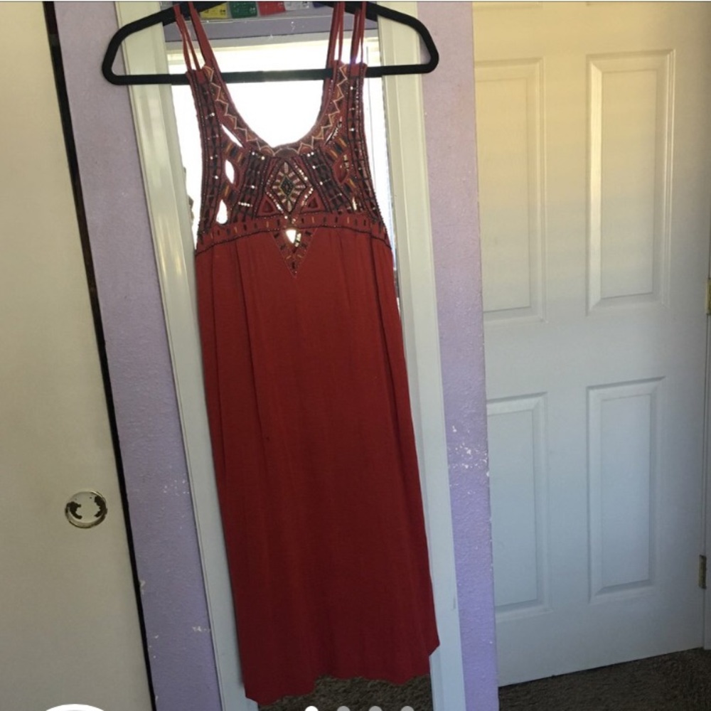 Rust color beaded forever 21 dress
