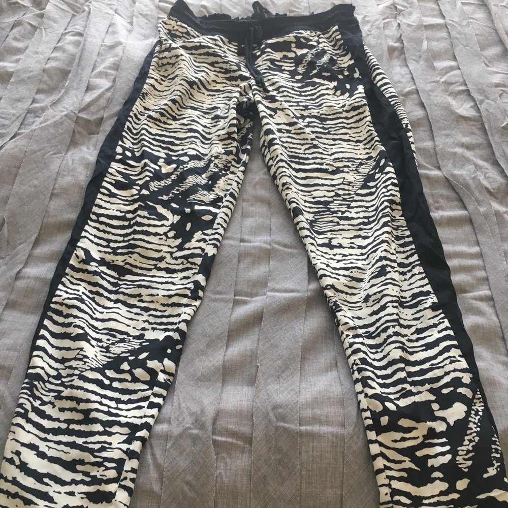 Zebra drawstring waist pants