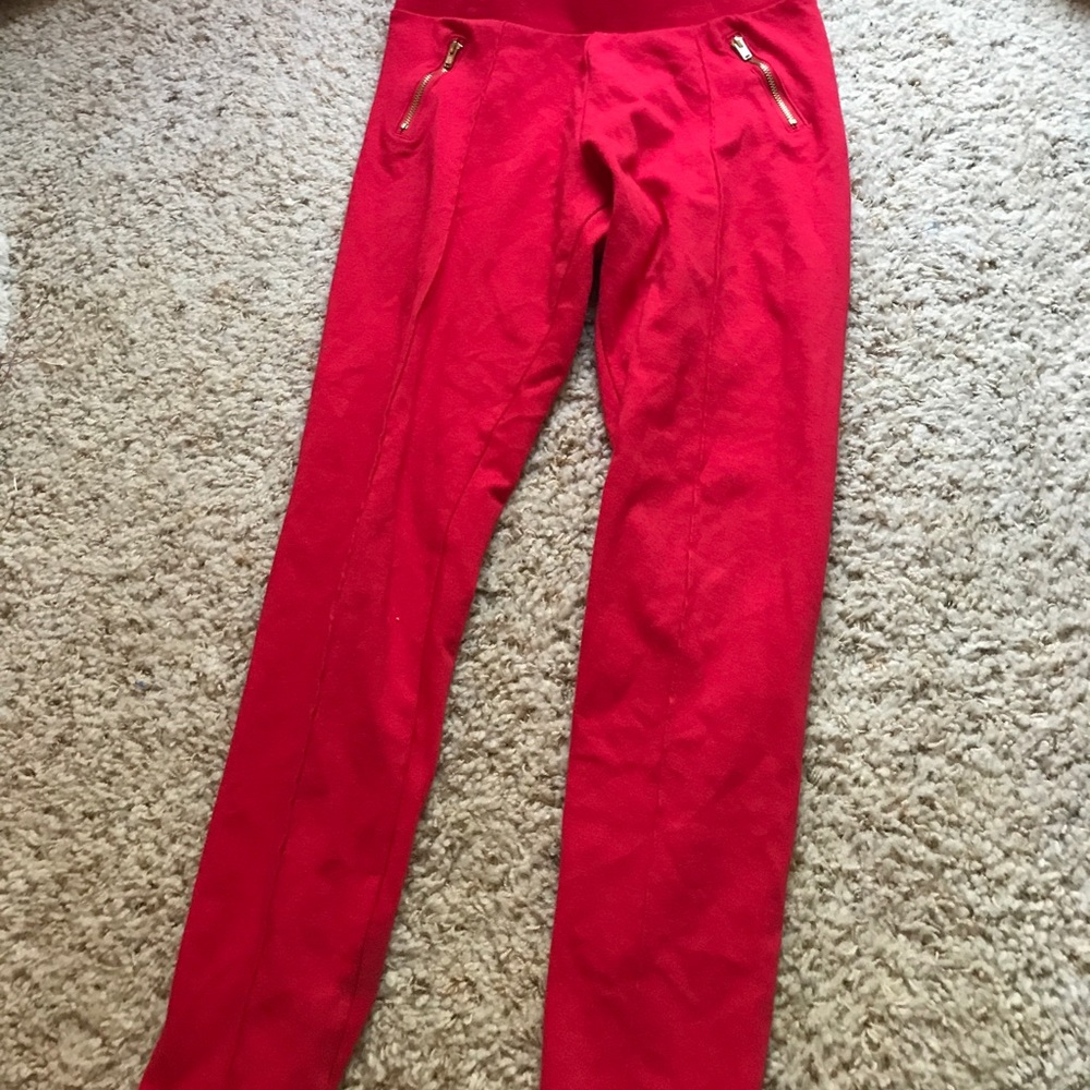 Red leggings