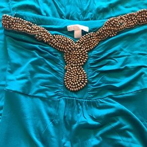 Strapless dress with beads