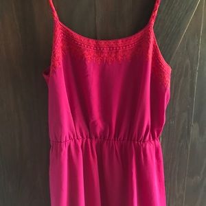 Adorable spaghetti strap pink mini dress