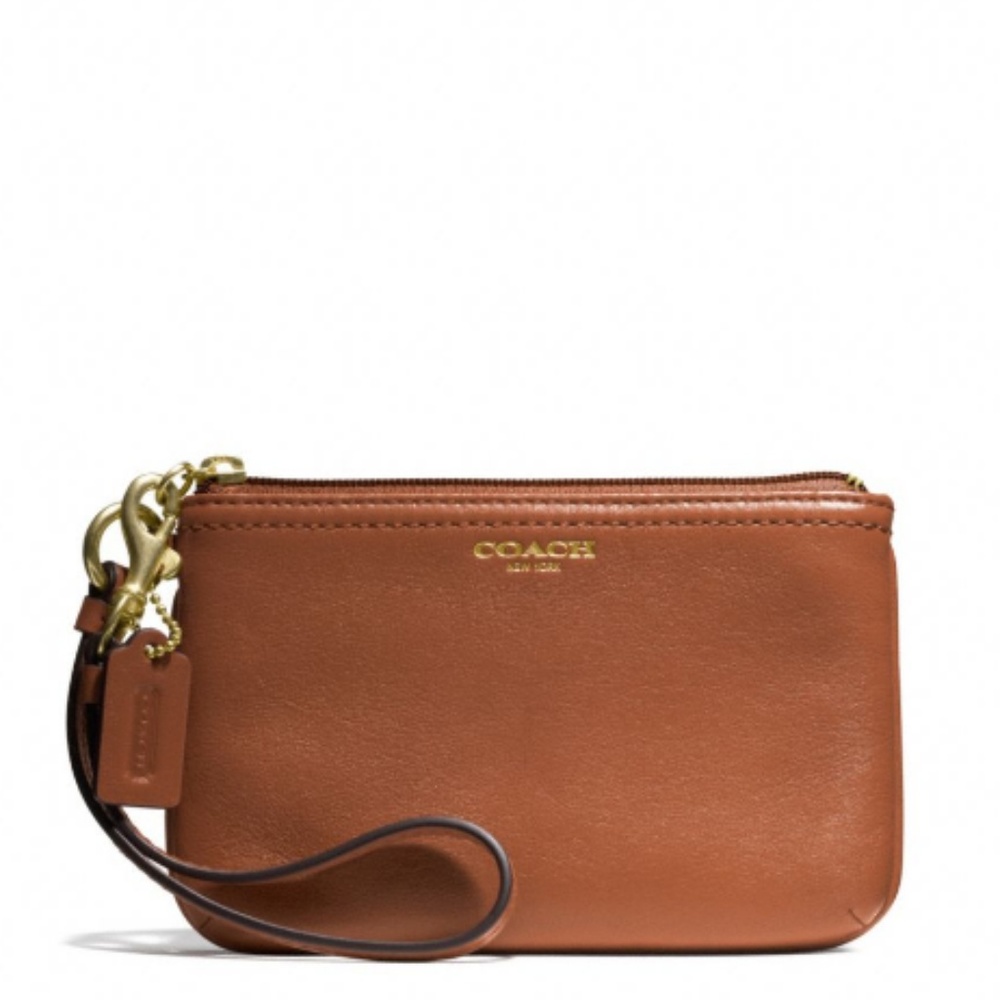 Brown Leather Coach Wallet Wristlet