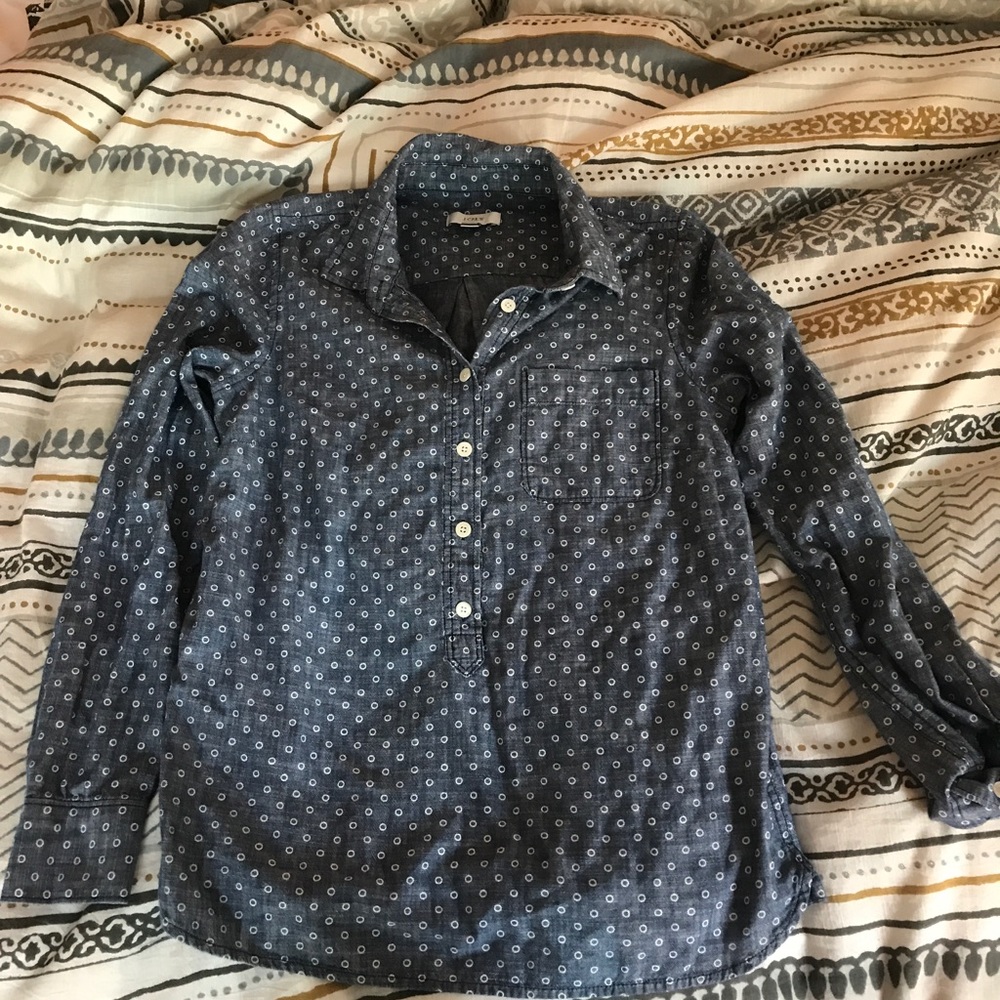J. Crew Button down Polka Dot Blouse