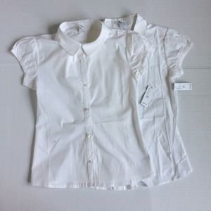 2 Short Sleeve School Uniform Blouses Size L 10-12