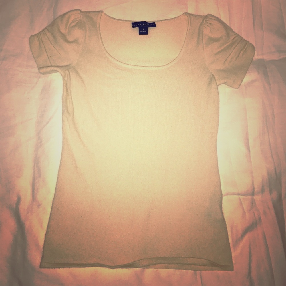 Cashmere Gathered Shouldered Short Sleeve Tee