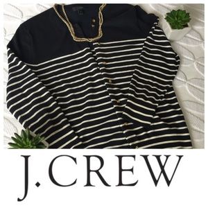 🌿Reduced🌿J.Crew Navy and White Striped Cardigan