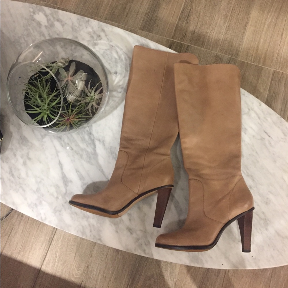 Cole Haan Nike Air 10B taupe knee high boots