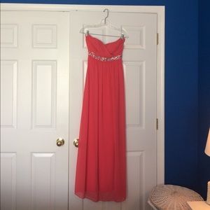 Strapless Jeweled Prom Dress