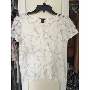Forever 21 lace see-through floral tshirt