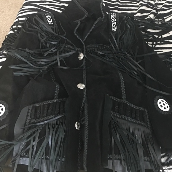 Worn 1xBlack Suede n leather fringe🌺 36 see all pics