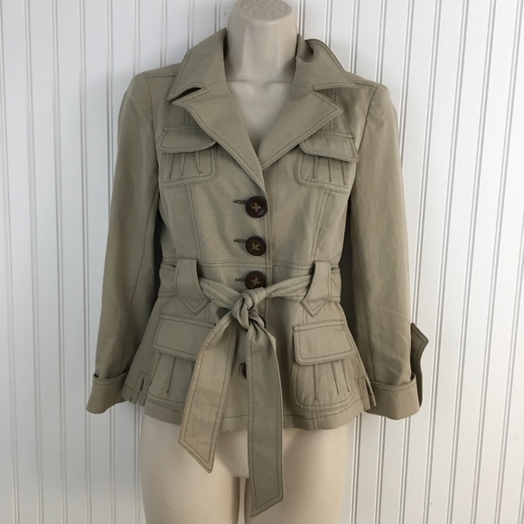 Nanette Lepore Jackets & Blazers - Nanette Lepore khaki belted jacket
