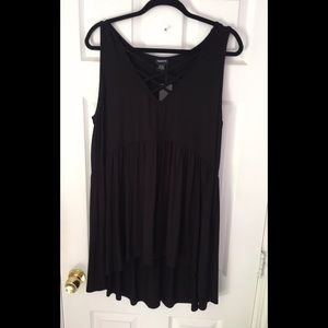 Strappy hi-lo babydoll tank top