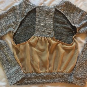 Open Back peach chiffon sweater 🍑