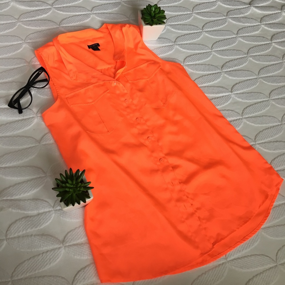 🌿Reduced🌿J.Crew Factory Orange Sleeveless Blouse