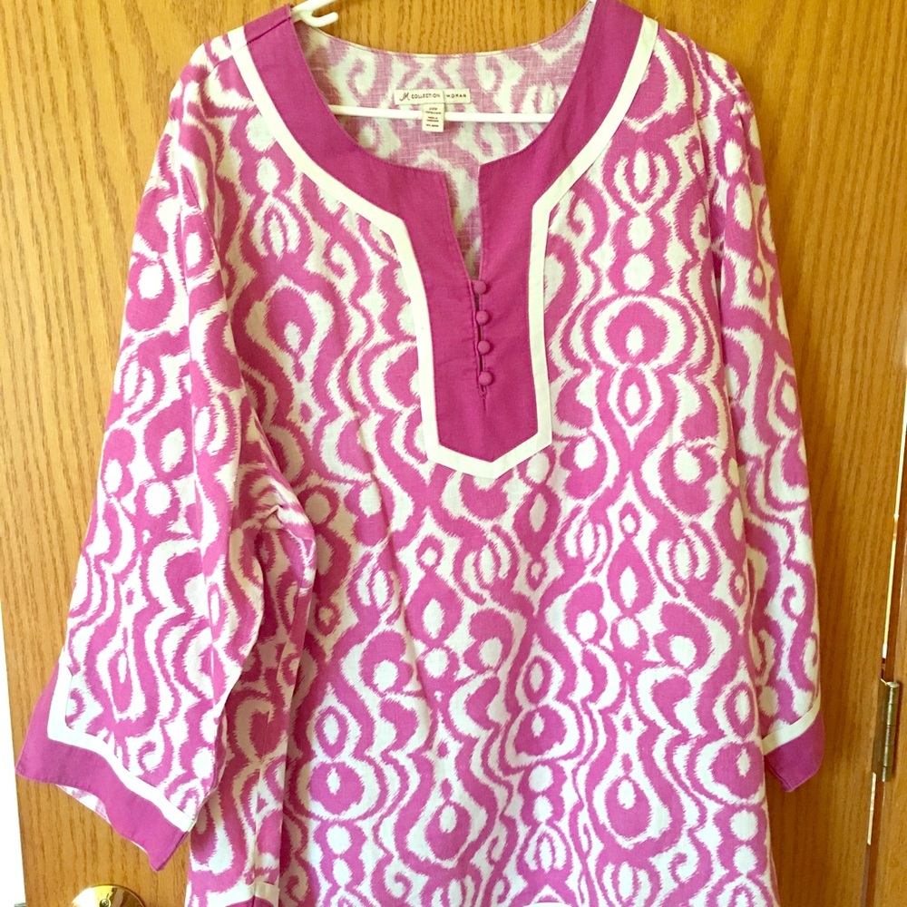 Pink & white women's top
