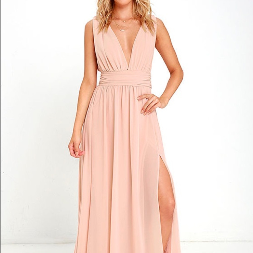 Lulu's Heavenly Hues Blush Maxi Dress