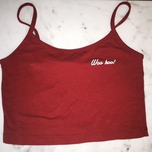 FOREVER 21 red woohoo crop top