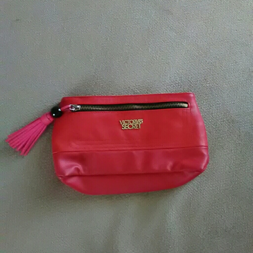 Victoria Secret red and pink clutch