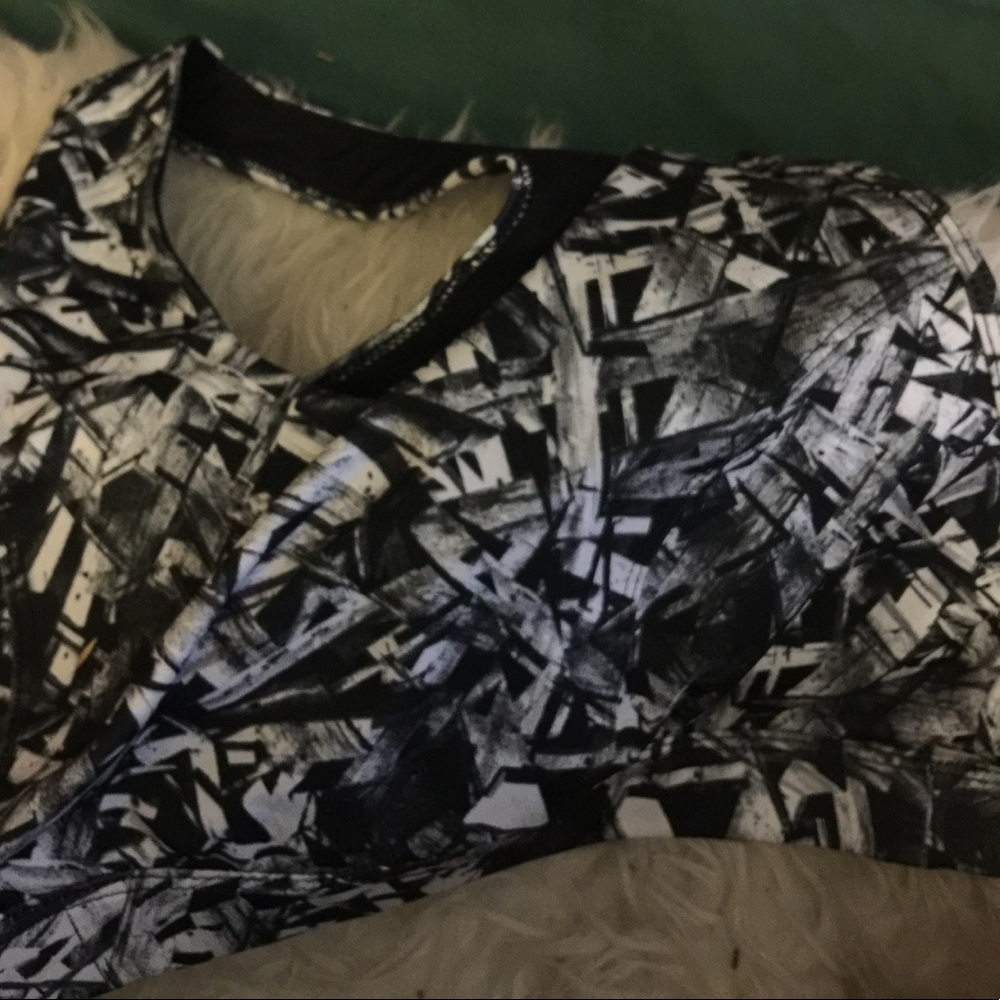 Black and white print bra