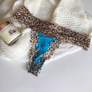 Leopard Print and Blue Victoria's Secret Thong