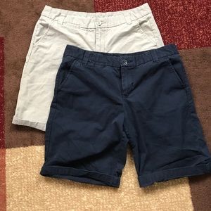 2 pairs of Gap boyfriend roll up shorts