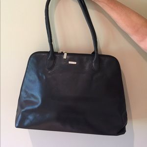 Black Leather Business Tote