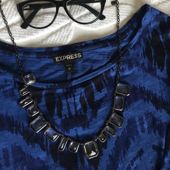 Express Blue Ikat Mini Dress - Picture 2 of 3