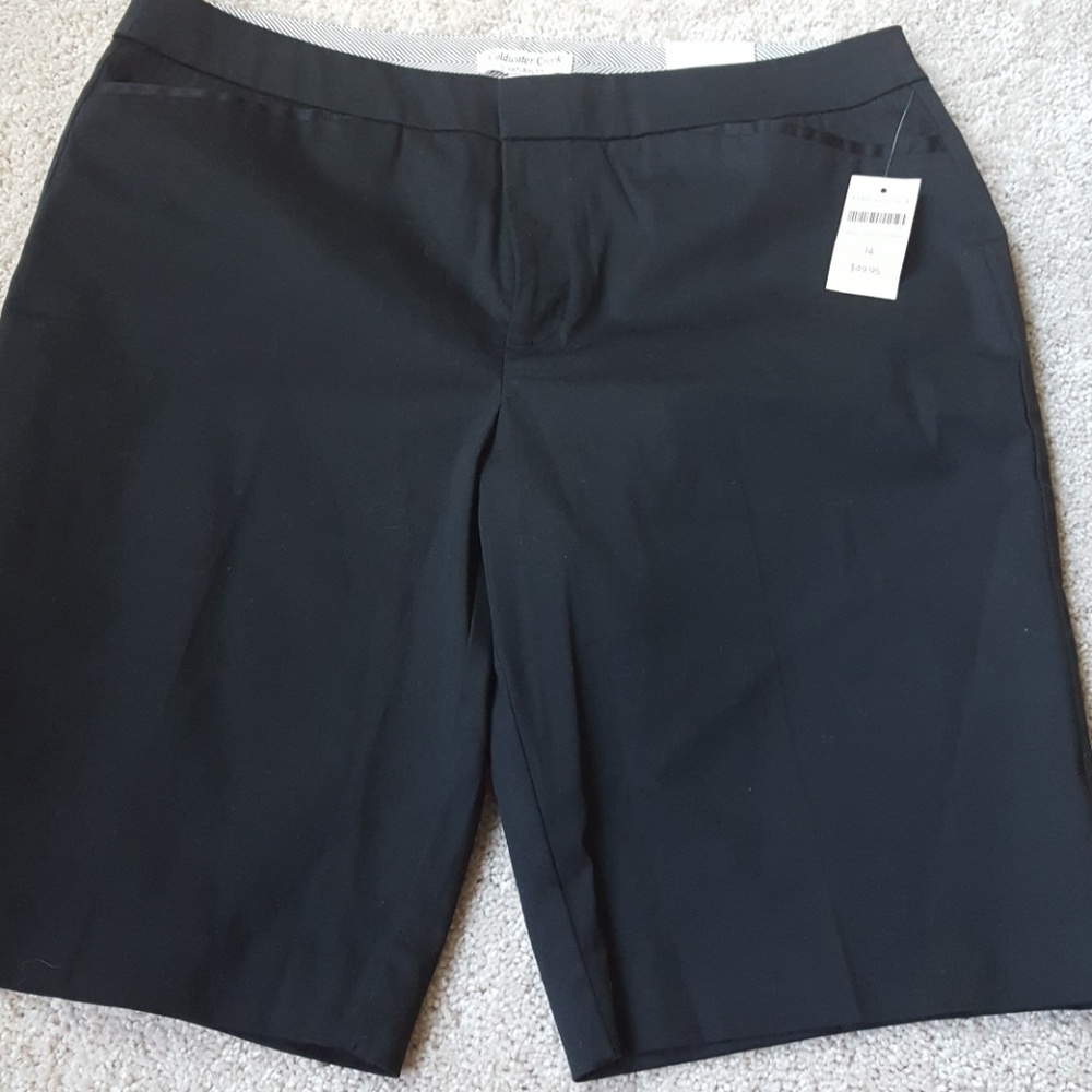 Coldwater Creek Black Sateen Walking Shorts 14