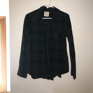 green and blue flannel