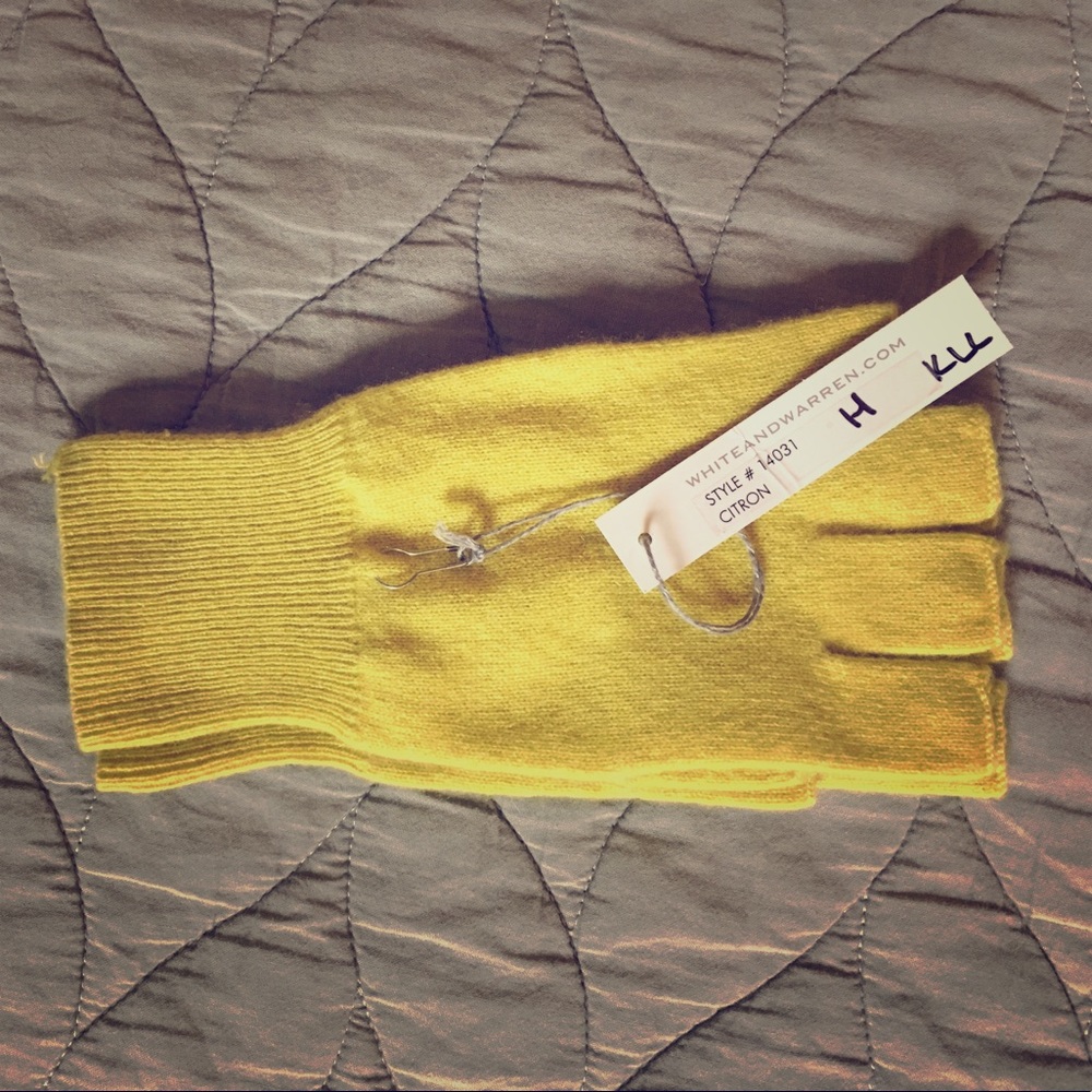 White + Warren Fingerless Cashmere Gloves - NWT!!