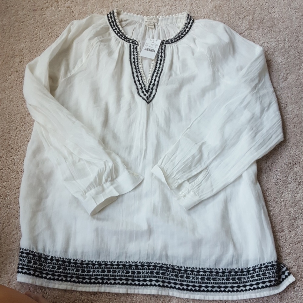 J crew Peasant Tunic Top Petite Large