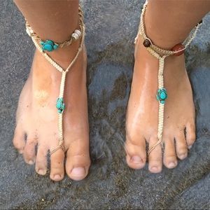 Handmade hemp barefoot sandals