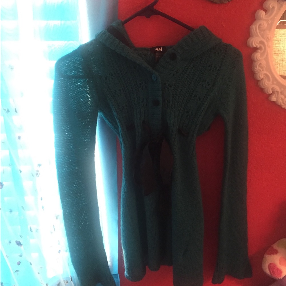 Green Knitted girls sweater
