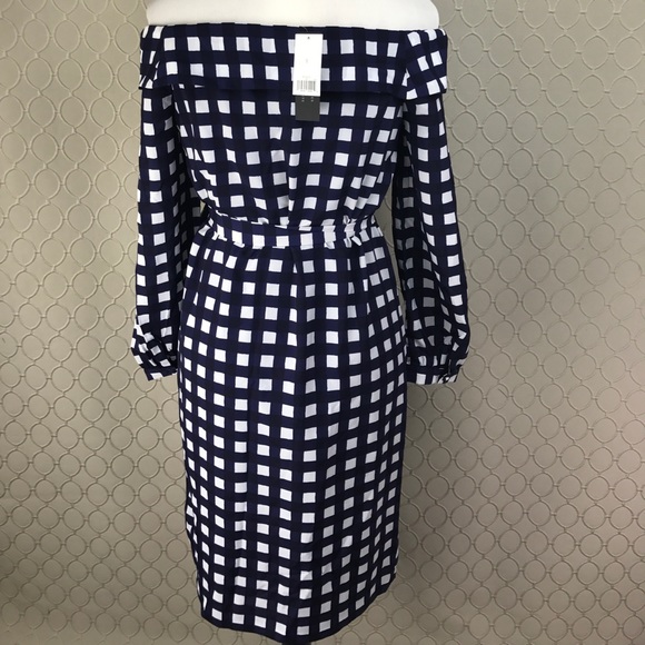 Banana Republic gingham off-shoulder dress - Picture 3 of 3