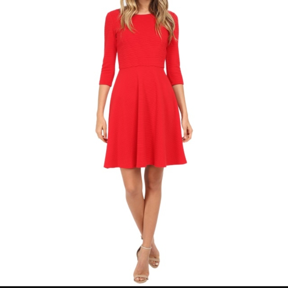 3/4 Sleeve Fit & Flare Dress